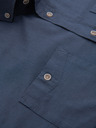 Ombre Clothing Pánska ľanová košeľa s klasickým golierom a vreckami REGULAR FIT - modrá V4 OM-SHCS-0134 Ombre Clothing