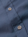 Ombre Clothing Pánska ľanová košeľa s klasickým golierom a vreckami REGULAR FIT - modrá V4 OM-SHCS-0134 Ombre Clothing