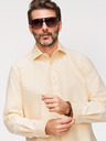 Ombre Clothing Pastelová bavlnená pánska košeľa oxford - svetlo žltá V3 K705 Ombre Clothing