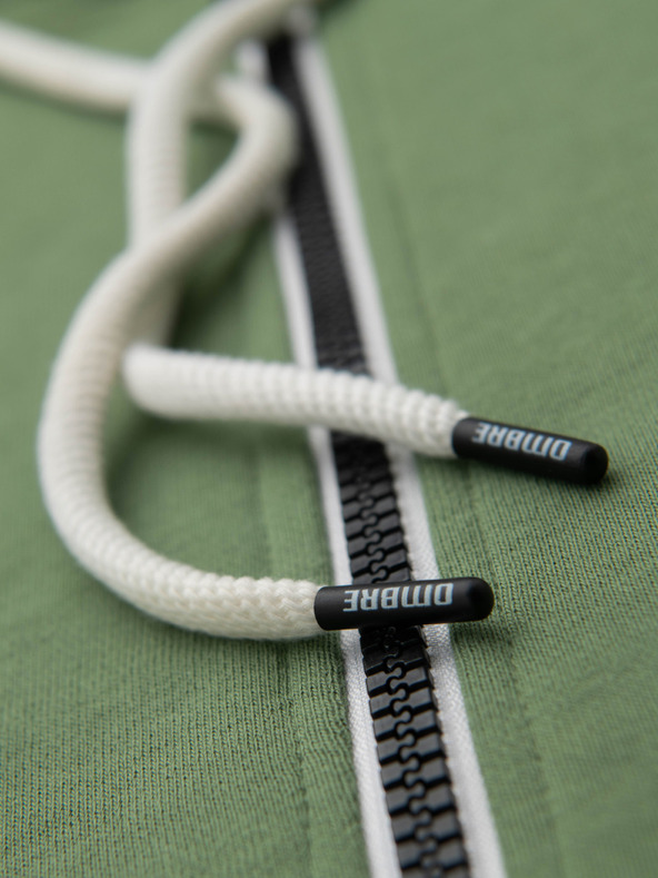 Ombre Clothing Pánska bavlnená mikina BASIC na zips s kapucňou - zelená V3 OM-SSBZ-0272 Ombre Clothing