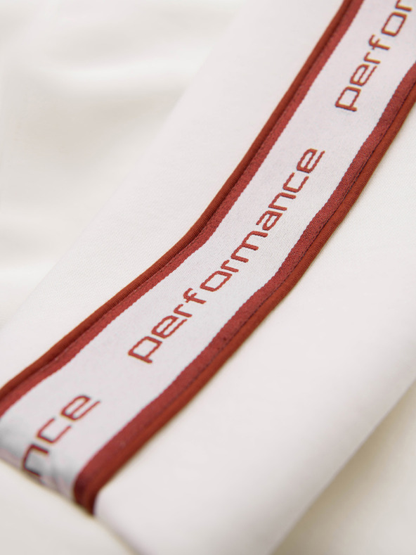 Ombre Clothing Pánska elastická mikina s kontrastným lemovaním a vysokým golierom - kremová V2 B1715 Ombre Clothing