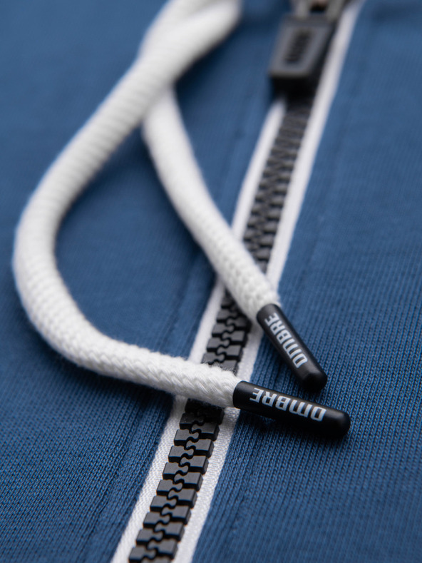 Ombre Clothing Pánska bavlnená mikina BASIC na zips s kapucňou - tmavo modrá V4 OM-SSBZ-0272 Ombre Clothing