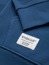Ombre Clothing Pánska bavlnená mikina BASIC na zips s kapucňou - tmavo modrá V4 OM-SSBZ-0272 Ombre Clothing