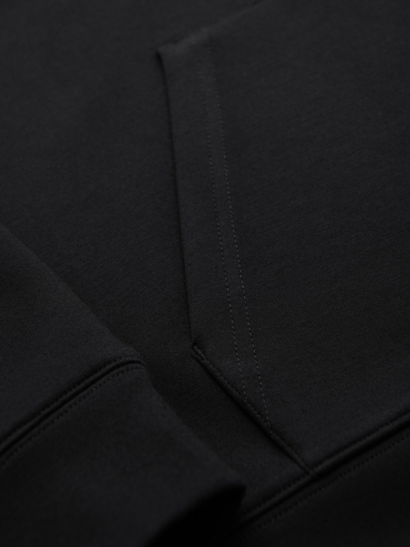 Ombre Clothing Pánska mikina s kapucňou z hladkého úpletu - čierna V1 OM-SZBC-0196 Ombre Clothing