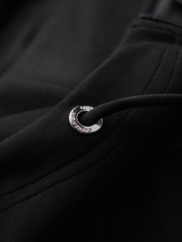 Ombre Clothing Pánska mikina s kapucňou z hladkého úpletu - čierna V1 OM-SZBC-0196 Ombre Clothing