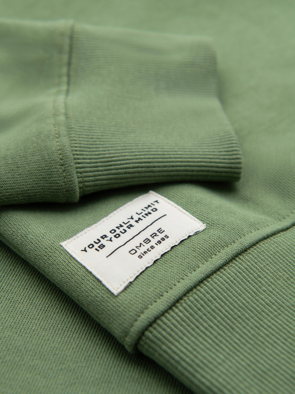 Ombre Clothing Pánska mikina BASIC s okrúhlym výstrihom - zelená Ombre Clothing