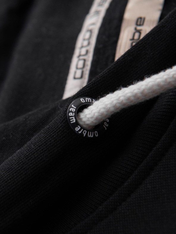 Ombre Clothing Pánska bavlnená mikina BASIC klokanka s kapucňou - čierna Ombre Clothing