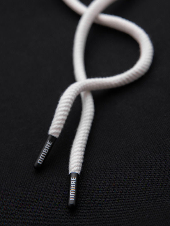 Ombre Clothing Pánska bavlnená mikina BASIC klokanka s kapucňou - čierna Ombre Clothing