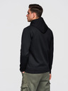 Ombre Clothing Pánska bavlnená elastická mikina BASIC s kapucňou - čierna V5 OM-SSBZ-0272 Ombre Clothing