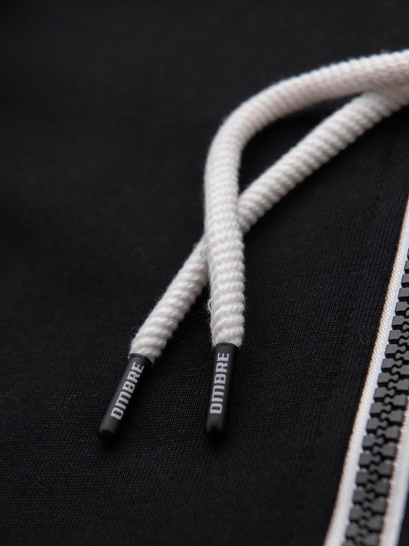 Ombre Clothing Pánska bavlnená elastická mikina BASIC s kapucňou - čierna V5 OM-SSBZ-0272 Ombre Clothing