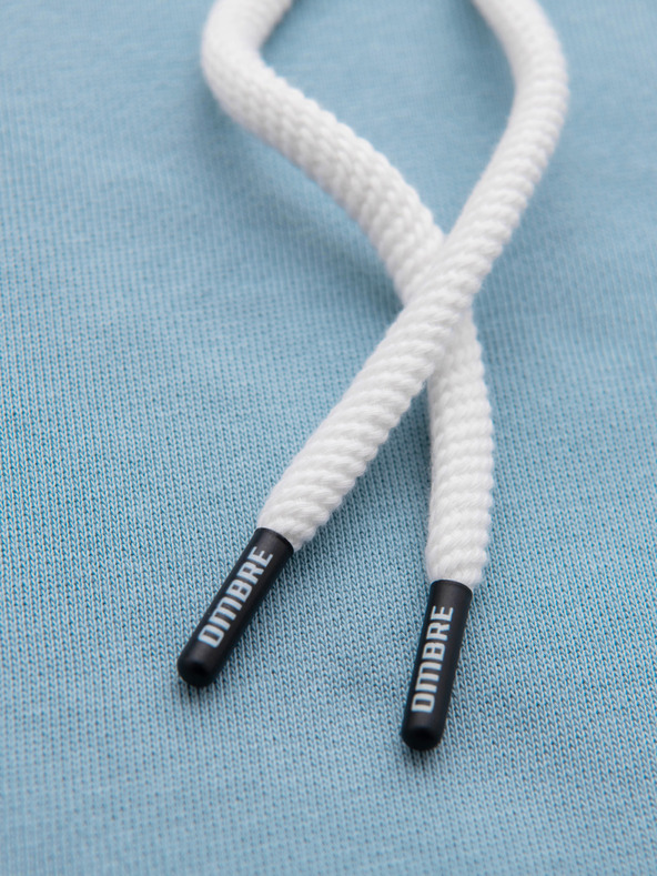 Ombre Clothing Pánska bavlnená mikina BASIC klokanová s kapucňou - modrá Ombre Clothing