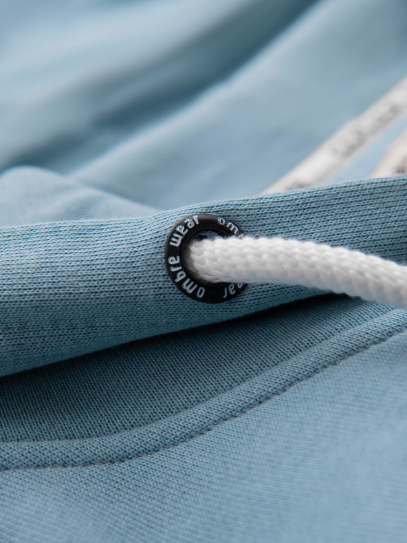 Ombre Clothing Pánska bavlnená elastická mikina BASIC s kapucňou - modrá V7 OM-SSBZ-0272 Ombre Clothing