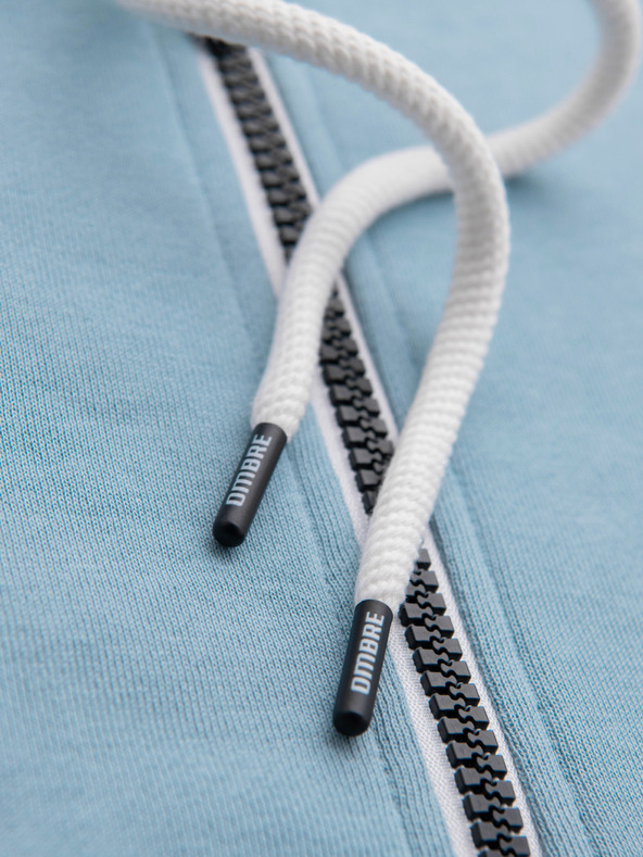 Ombre Clothing Pánska bavlnená elastická mikina BASIC s kapucňou - modrá V7 OM-SSBZ-0272 Ombre Clothing