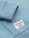 Ombre Clothing Pánska bavlnená elastická mikina BASIC s kapucňou - modrá V7 OM-SSBZ-0272 Ombre Clothing