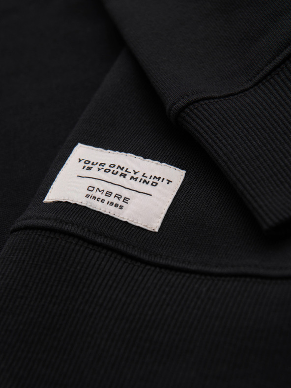 Ombre Clothing Pánska mikina BASIC s okrúhlym výstrihom - čierna Ombre Clothing