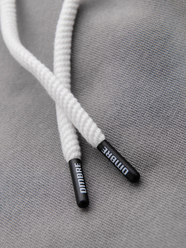 Ombre Clothing Pánska bavlnená mikina BASIC s kapucňou na zips - sivá V8 OM-SSBZ-0272 Ombre Clothing