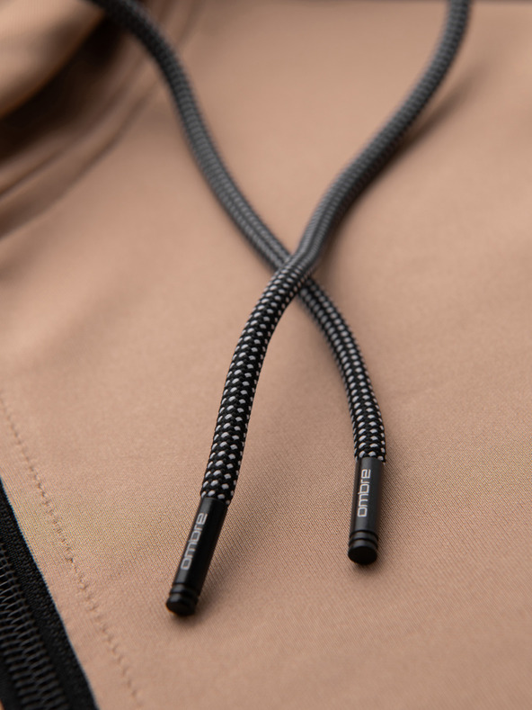 Ombre Clothing Pánska mikina s kapucňou bez gombíkov a lemovaním - béžová V4 B1717 Ombre Clothing