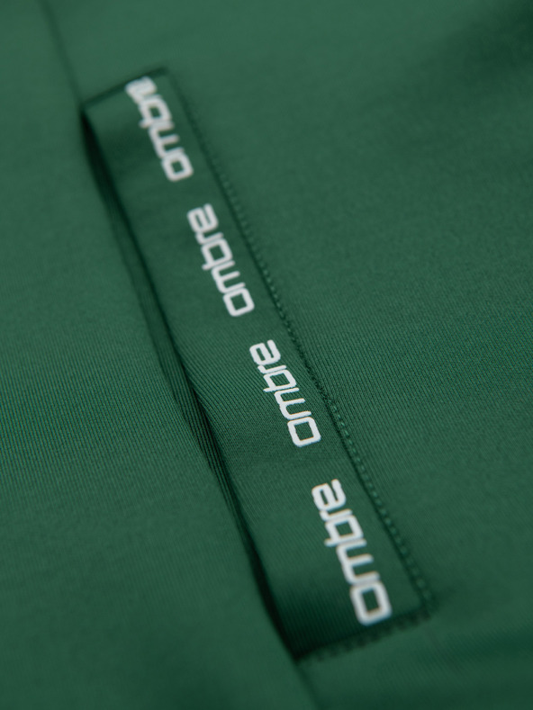 Ombre Clothing Pánska rozopínacia mikina s kapucňou a lemovaním - tmavě zelená V7 B1717 Ombre Clothing