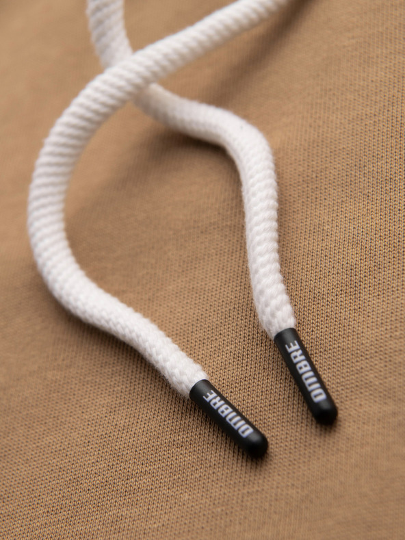 Ombre Clothing Pánska bavlnená klokanová mikina BASIC s kapucňou - hnedá Ombre Clothing