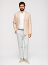 Ombre Clothing Pánske pletené sako slim fit strihu s jemnou štruktúrou - béžové V5 M165 Ombre Clothing