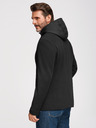 Ombre Clothing Pánska štruktúrovaná bunda s vysokým límcom a kapucňou - čierna V2 M167 Ombre Clothing