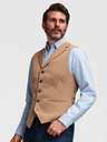 Ombre Clothing Pánska elegantná vesta s klopami - hnedá V1 V66 Ombre Clothing