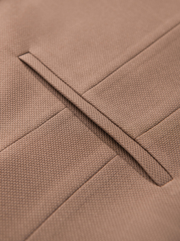 Ombre Clothing Pánska elegantná vesta s klopami - hnedá V1 V66 Ombre Clothing