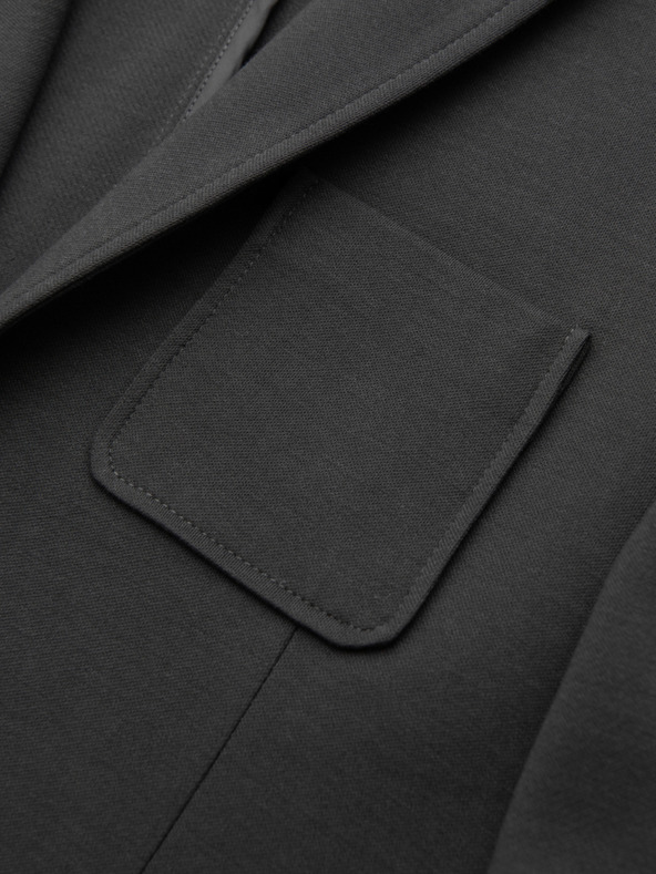 Ombre Clothing Pánske pletené sako úzkeho strihu s jemnou štruktúrou - grafitové V1 M165 Ombre Clothing