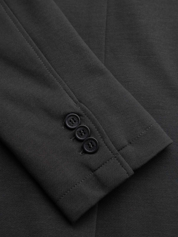 Ombre Clothing Pánske pletené sako úzkeho strihu s jemnou štruktúrou - grafitové V1 M165 Ombre Clothing