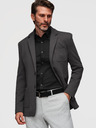 Ombre Clothing Pánske pletené sako úzkeho strihu s jemnou štruktúrou - grafitové V1 M165 Ombre Clothing