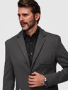 Ombre Clothing Pánske pletené sako úzkeho strihu s jemnou štruktúrou - grafitové V1 M165 Ombre Clothing