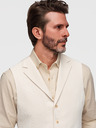 Ombre Clothing Elegantná pánska vesta s klopami - béžová V2 V66 Ombre Clothing