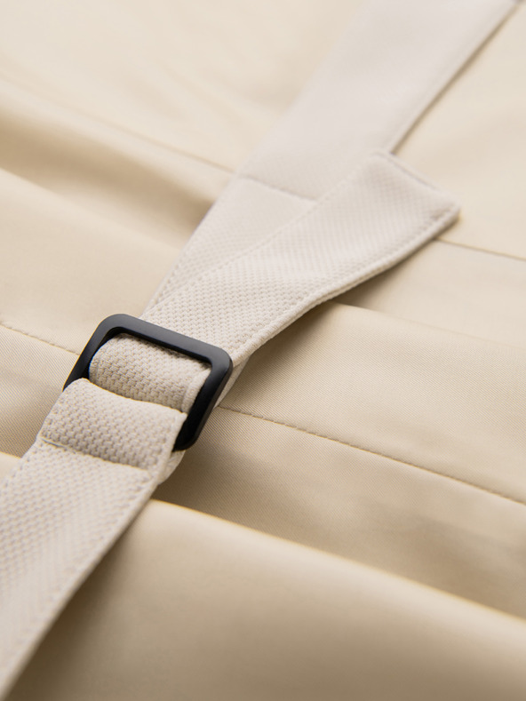 Ombre Clothing Elegantná pánska vesta s klopami - béžová V2 V66 Ombre Clothing