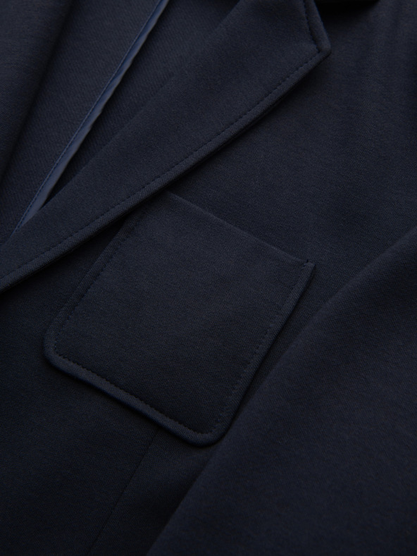 Ombre Clothing Pánske pletené sako slim fit strihu s jemnou textúrou - tmavě modré V3 M165 Ombre Clothing