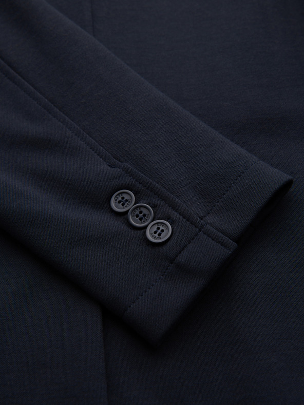 Ombre Clothing Pánske pletené sako slim fit strihu s jemnou textúrou - tmavě modré V3 M165 Ombre Clothing