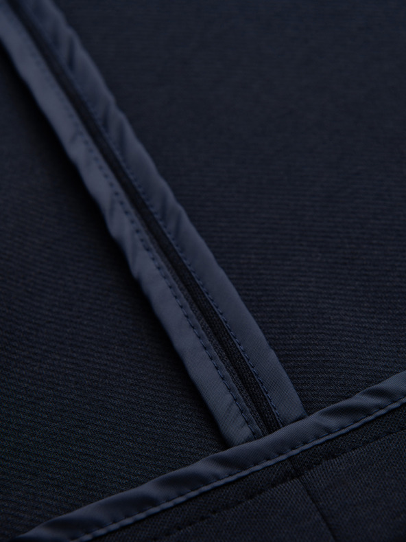 Ombre Clothing Pánske pletené sako slim fit strihu s jemnou textúrou - tmavě modré V3 M165 Ombre Clothing