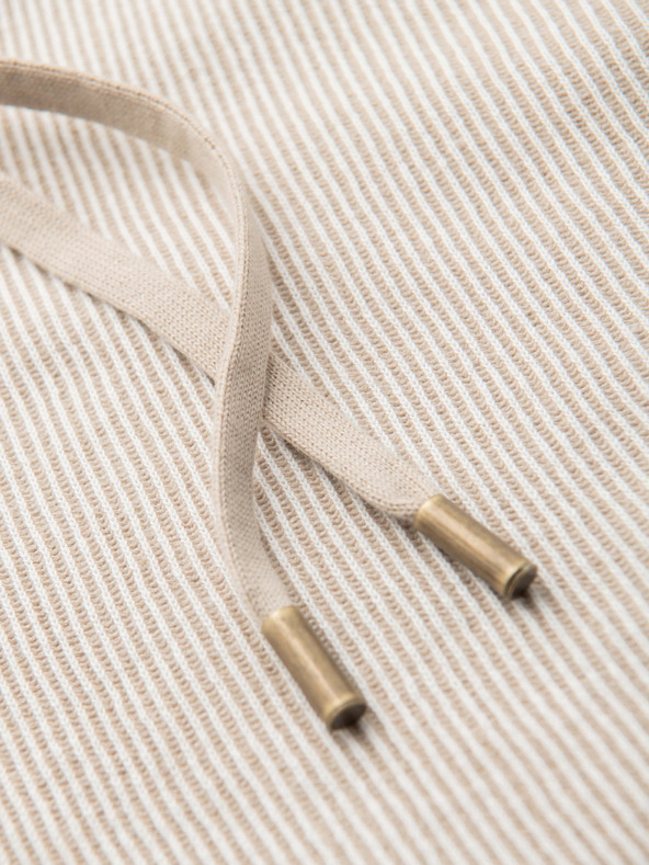 Ombre Clothing Pánske pletené šortky s nastaviteľným pásom - béžové V1 OM-SRCS-0202 Ombre Clothing