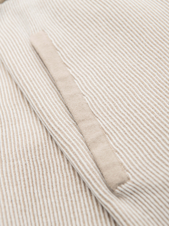 Ombre Clothing Pánske pletené šortky s nastaviteľným pásom - béžové V1 OM-SRCS-0202 Ombre Clothing