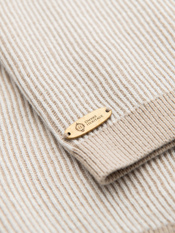 Ombre Clothing Pánske pletené šortky s nastaviteľným pásom - béžové V1 OM-SRCS-0202 Ombre Clothing