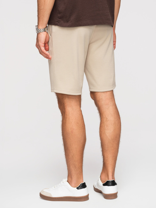 Ombre Clothing Pánske štruktúrované šortky REGULAR FIT - béžové V1 OM-SRSK-0124 Ombre Clothing