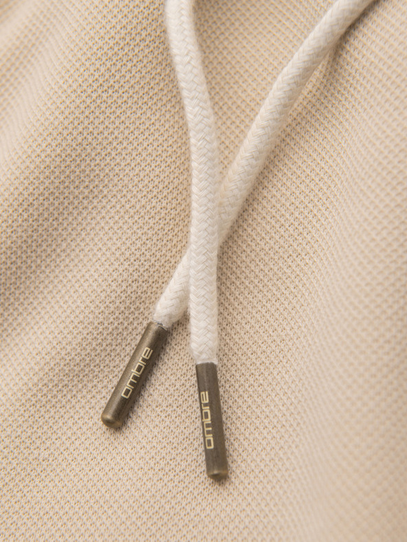 Ombre Clothing Pánske štruktúrované šortky REGULAR FIT - béžové V1 OM-SRSK-0124 Ombre Clothing