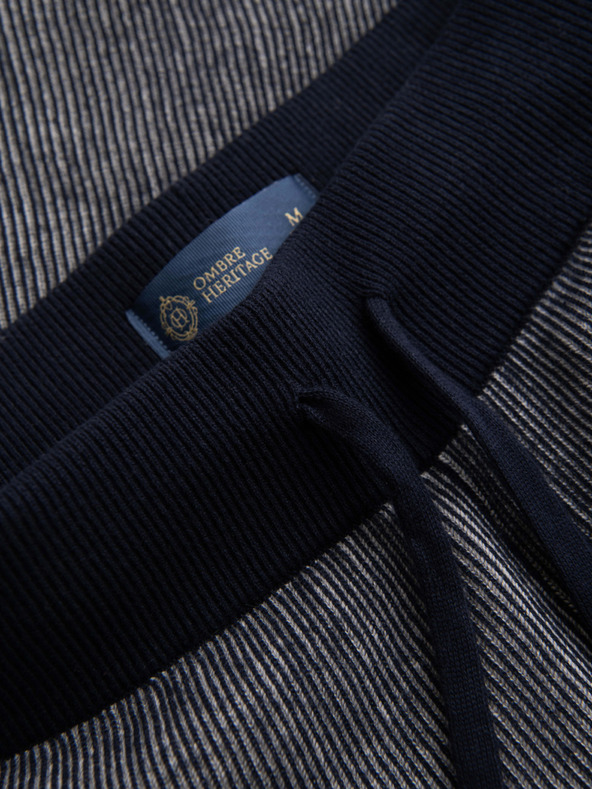 Ombre Clothing Pánske pletené šortky s nastaviteľným pásom - tmavo modré V3 OM-SRCS-0202 Ombre Clothing