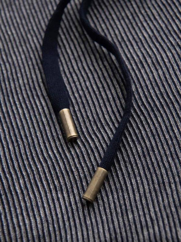 Ombre Clothing Pánske pletené šortky s nastaviteľným pásom - tmavo modré V3 OM-SRCS-0202 Ombre Clothing