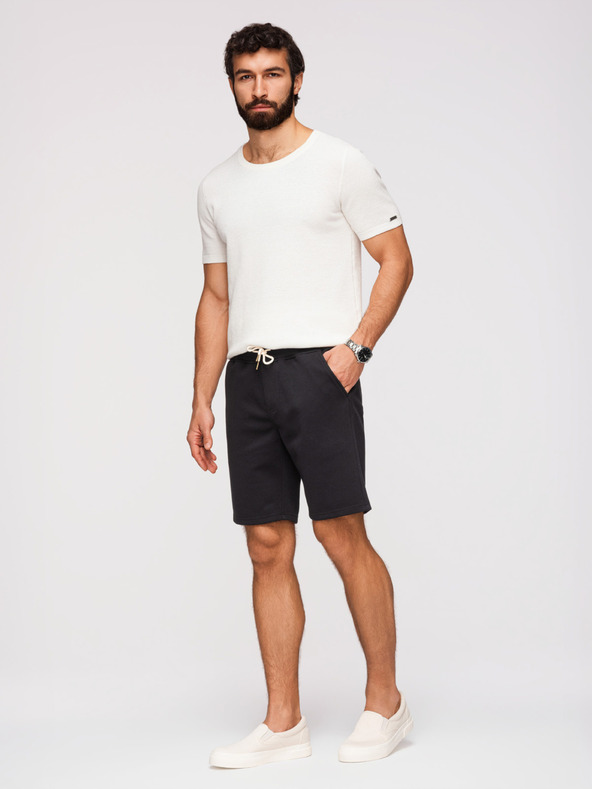 Ombre Clothing Pánske štruktúrované šortky REGULAR FIT - čierne V2 OM-SRSK-0124 Ombre Clothing