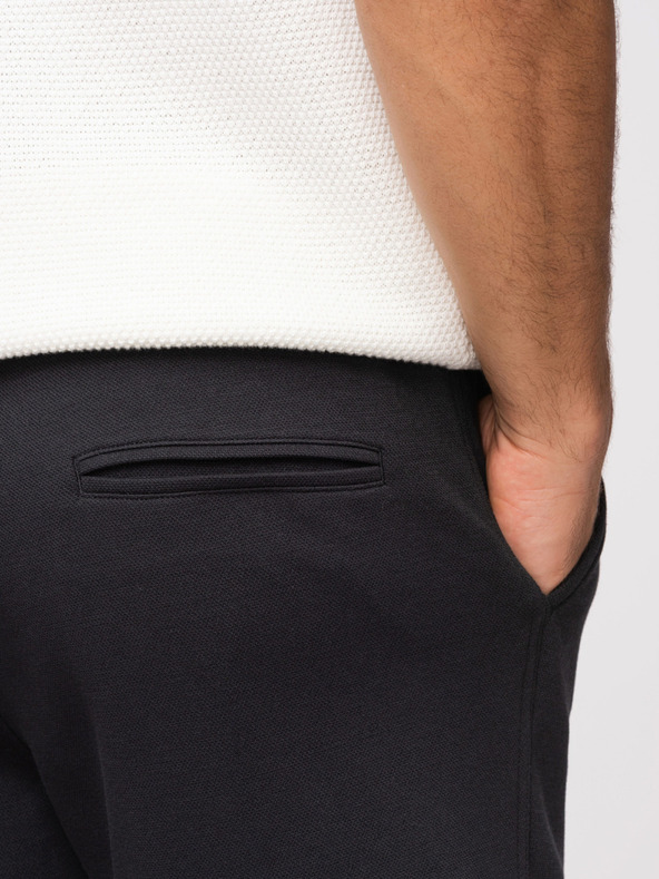 Ombre Clothing Pánske štruktúrované šortky REGULAR FIT - čierne V2 OM-SRSK-0124 Ombre Clothing