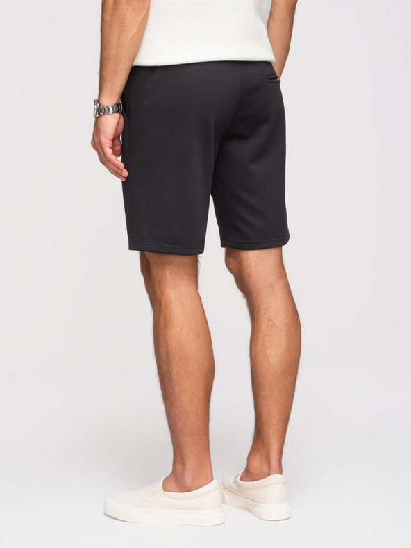 Ombre Clothing Pánske štruktúrované šortky REGULAR FIT - čierne V2 OM-SRSK-0124 Ombre Clothing