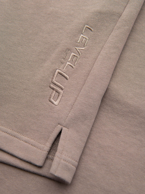 Ombre Clothing Pánske šortky REGULAR FIT z francúzskeho froté úpletu - tmavo béžové V2 OM-SRSK-0196 Ombre Clothing