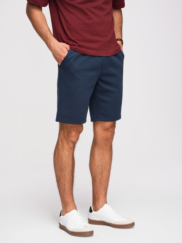 Ombre Clothing Pánske štruktúrované šortky REGULAR FIT - tmavo modré V3 OM-SRSK-0124 Ombre Clothing