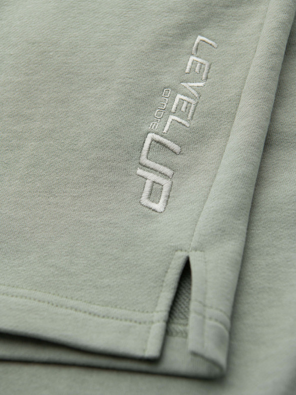 Ombre Clothing Pánske šortky REGULAR FIT z francúzskeho froté úpletu - pastelovo zelené V3 OM-SRSK-0196 Ombre Clothing