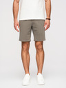 Ombre Clothing Pánske štruktúrované šortky REGULAR FIT - khaki V4 OM-SRSK-0124 Ombre Clothing